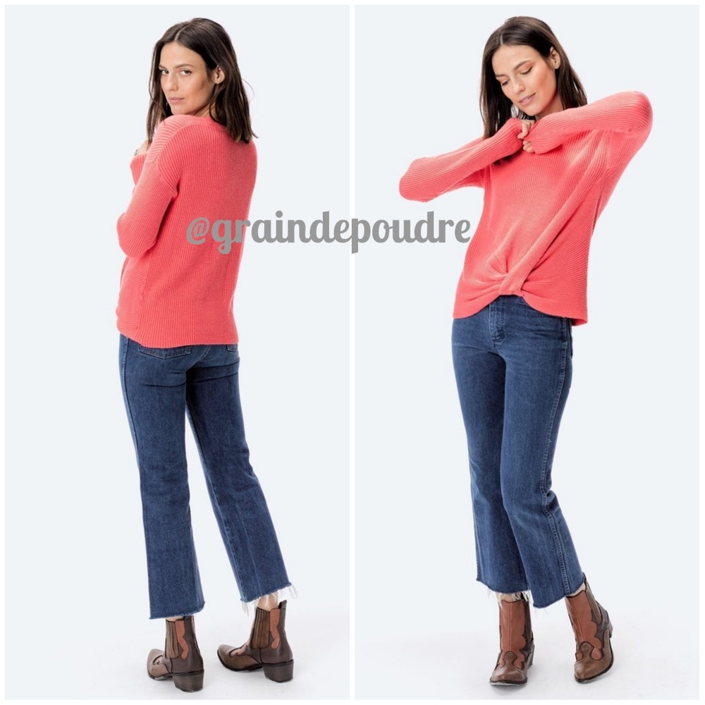 Lovestitch Coral Elsie Twist Front Waffle Pullover